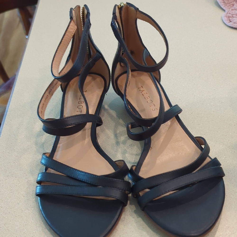 Talbots Society Black Strappy Heels